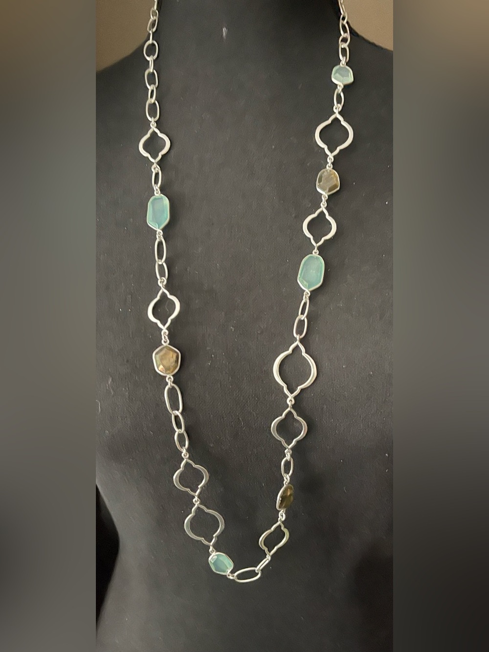 Arabesque Stella & Dot Link Silver Necklace - 2903